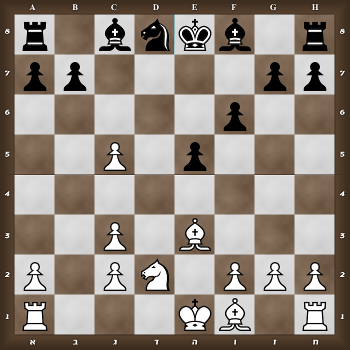 r1bnkb1r/pp4pp/5p2/2P1p3/8/2P1B3/P1PN1PPP/R3KB1R w