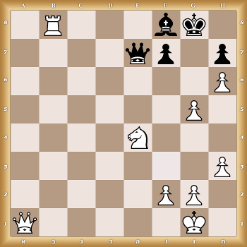 1R3bk1/4qp1p/7P/6P1/4N3/7P/5PP1/Q5K1 w - - 0 1