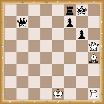 5rk1/1q3p2/6p1/7Q/7B/8/8/4K2R w KQkq - 0 1