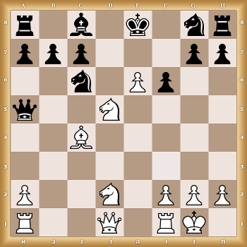 r1b1k1nr/ppp3pp/2n1Pp2/q2N4/2B5/8/P2N1PPP/R2Q1RK1 w KQkq - 0 1