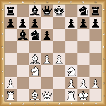 r1bqk1nr/ppp2ppp/1bnp4/8/2BPP3/2N2N2/P4PPP/R1BQ1RK1 w KQkq - 0 1