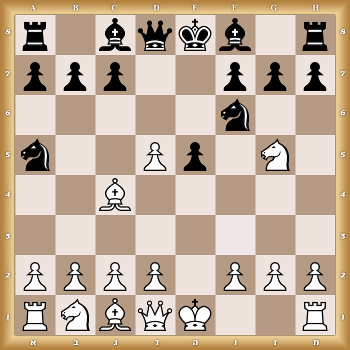 r1bqkb1r/ppp2ppp/5n2/n2Pp1N1/2B5/8/PPPP1PPP/RNBQK2R w