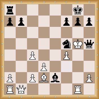 r5k1/pp3ppp/8/5nKq/2P2P2/3P4/P1PBb2P/RQ4R1 w