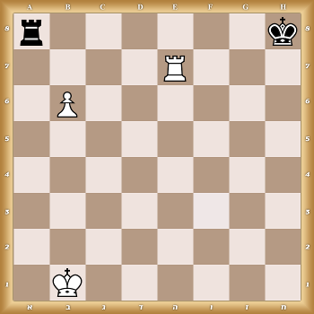 r6k/4R3/1P6/8/8/8/8/1K6 w KQkq - 0 1