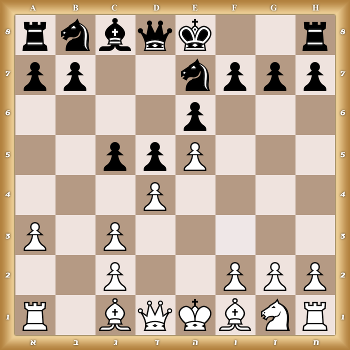 rnbqk2r/pp2nppp/4p3/2ppP3/3P4/P1P5/2P2PPP/R1BQKBNR w KQkq - 0 1