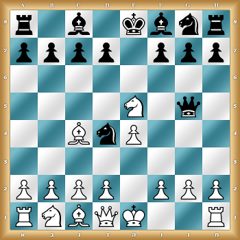 r1b1kbnr/pppp1ppp/8/4N1q1/2BnP3/8/PPPP1PPP/RNBQK2R w KQkq - 0 1