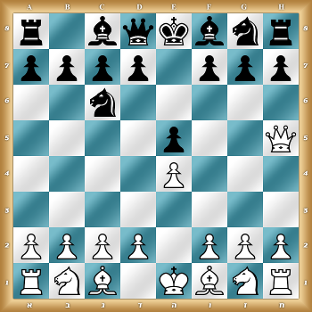 r1bqkbnr/pppp1ppp/2n5/4p2Q/4P3/8/PPPP1PPP/RNB1KBNR w KQkq - 0 1