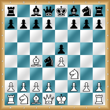 r1bqkbnr/pppp1ppp/8/4p3/2BnP3/5N2/PPPP1PPP/RNBQK2R w