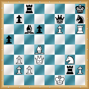 2r4k/1p3q1n/2bp1P1R/p7/3B4/1P1Q2N1/1PP3rP/5K2 w