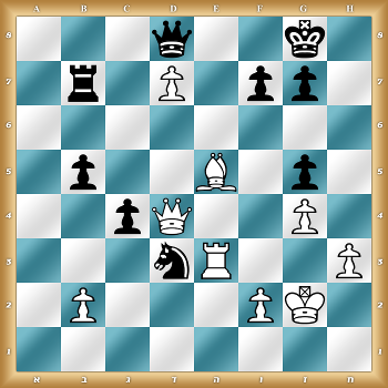 3q2k1/1r1P1pp1/8/1p2B1p1/2pQ2P1/3nR2P/1P3PK1/8 w