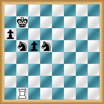 8/1k6/p7/1npn4/8/8/8/1R6 w KQkq - 0 1