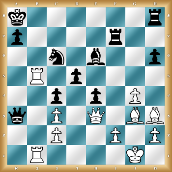 k6r/p4r2/2n1b2p/1R1p4/2p1p1P1/q1P1Q1BB/2P2P1P/1R4K1 w