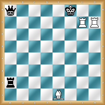 q4k2/6RR/8/8/8/8/r7/4B3 w KQkq - 0 1