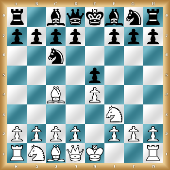 r1bqkbnr/pppp1ppp/2n5/4p3/2B1P3/5N2/PPPP1PPP/RNBQK2R w