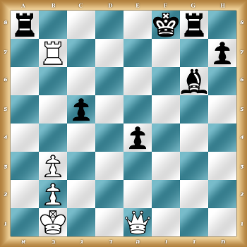 r4kr1/1R5p/6b1/2p5/4p3/1P6/1P6/1K2Q3 w KQkq - 0 1